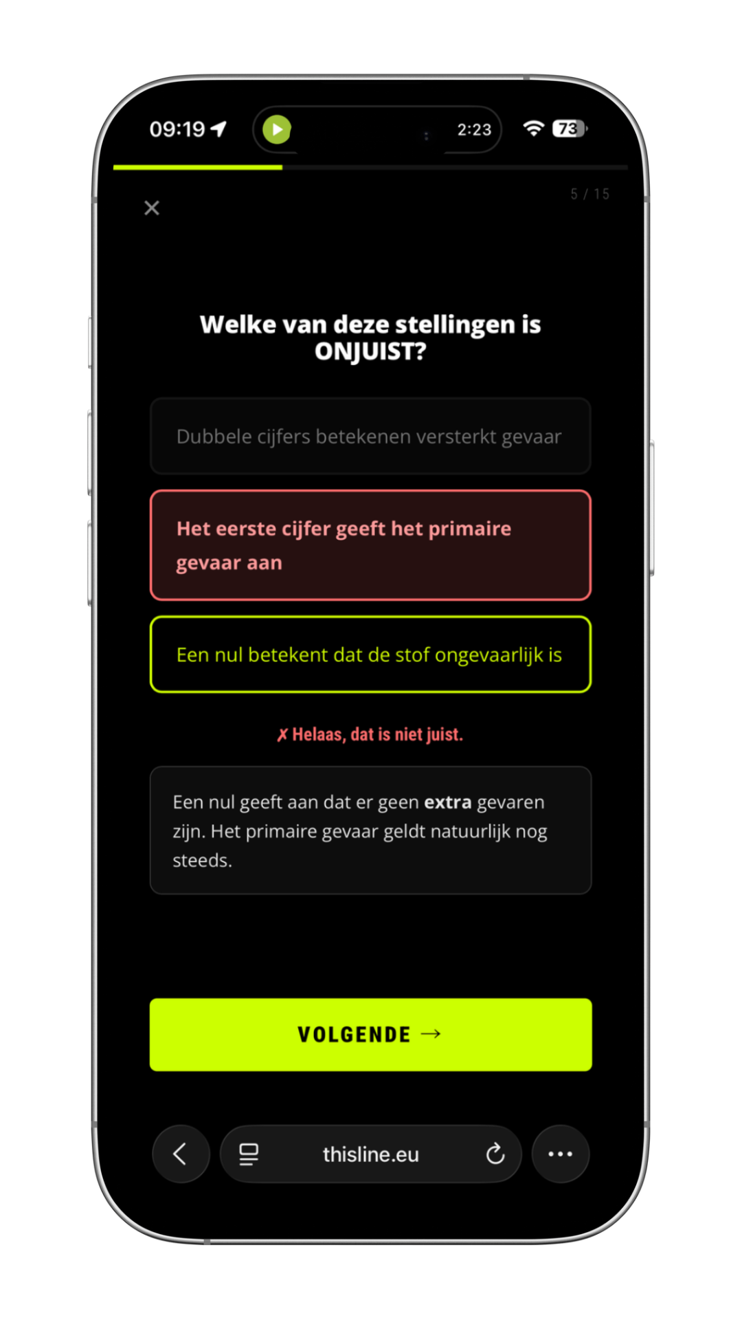 Interactieve vragenkaart in Pulse microlearning