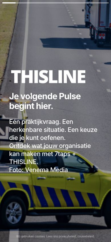De introductiekaart van de echte THISLINE-demo in 7taps.